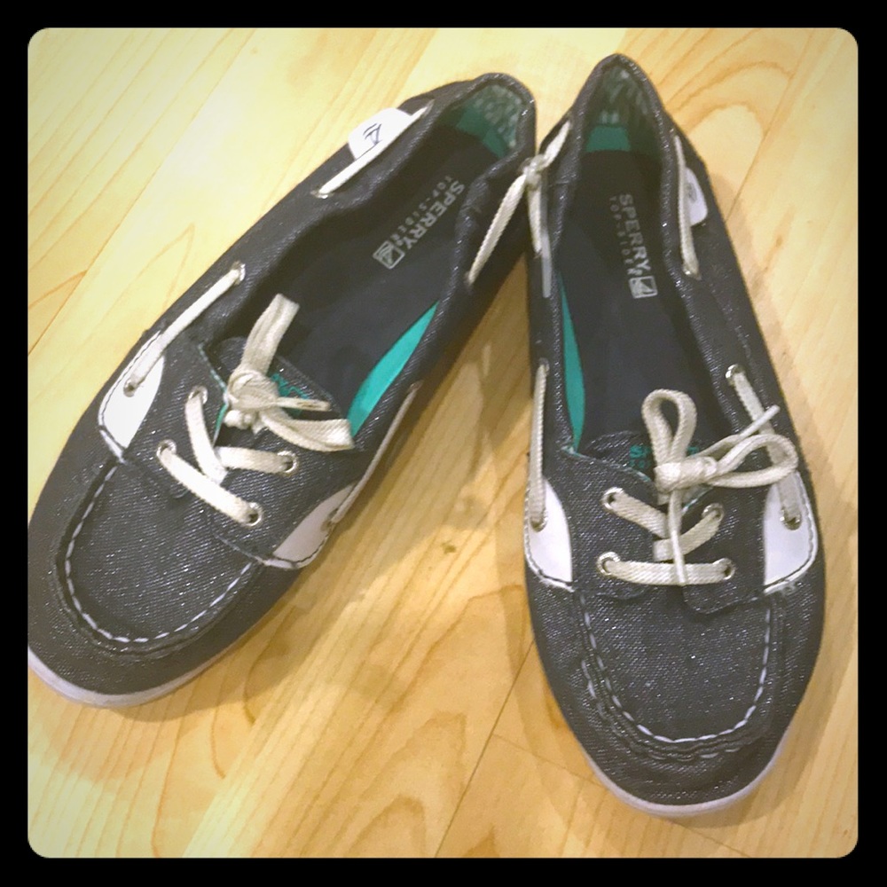Sperry topsider denim sparkle shoes